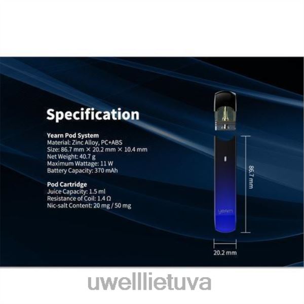UWELL Disposable Vape - UWELL YEARN ankšties įrenginys (dėklai neįtraukti) VF6ZZ256 pilka