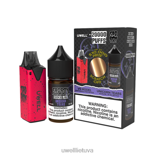UWELL Disposable Vape - UWELL V6 vienkartinis prietaisas + tėčio garai 30ml sulčių - colab ryšulėlis VF6ZZ216 clr: geltona/flv: uogų mišinio limonadas 50mg