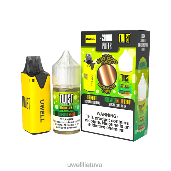 UWELL Disposable Vape - UWELL V6 vienkartinis prietaisas + tėčio garai 30ml sulčių - colab ryšulėlis VF6ZZ216 clr: geltona/flv: uogų mišinio limonadas 50mg