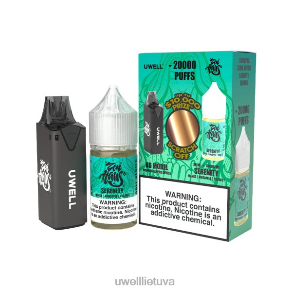 UWELL Disposable Vape - UWELL V6 vienkartinis prietaisas + tėčio garai 30ml sulčių - colab ryšulėlis VF6ZZ216 clr: geltona/flv: uogų mišinio limonadas 50mg