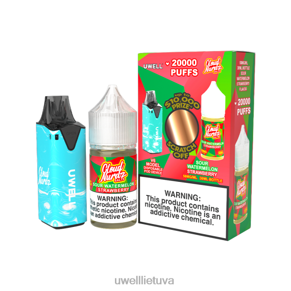 UWELL Disposable Vape - UWELL V6 vienkartinis prietaisas + tėčio garai 30ml sulčių - colab ryšulėlis VF6ZZ216 clr: geltona/flv: uogų mišinio limonadas 50mg