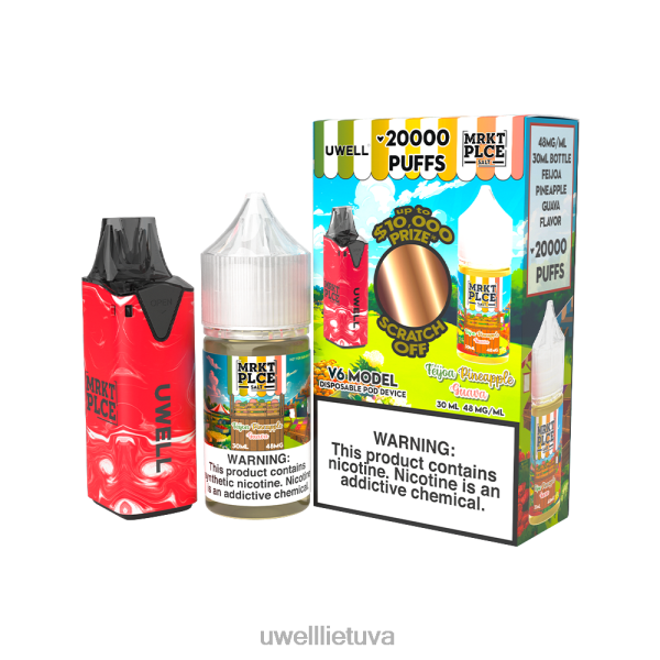 UWELL Disposable Vape - UWELL V6 vienkartinis prietaisas + tėčio garai 30ml sulčių - colab ryšulėlis VF6ZZ216 clr: geltona/flv: uogų mišinio limonadas 50mg