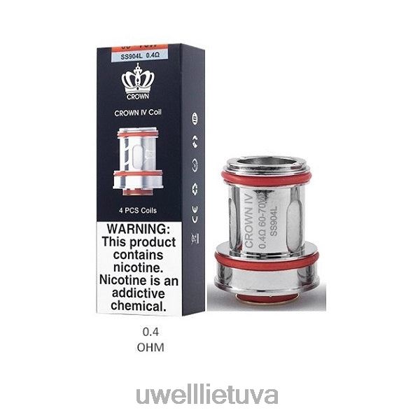 UWELL Vape Flavours - UWELL CROWN 4 keičiamos ritės (4 pakuotės) VF6ZZ184 un2 dvigubas tinklelis 0,23 omo
